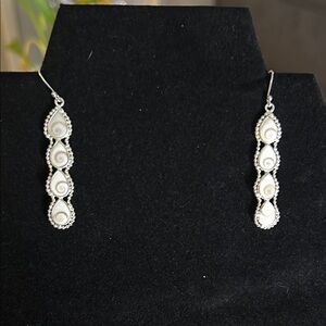 Elegant Silver and White Teardrop Earrings
